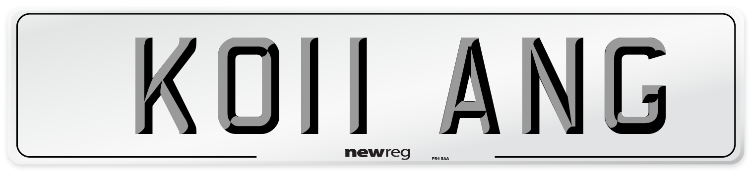 KO11 ANG Number Plate from New Reg